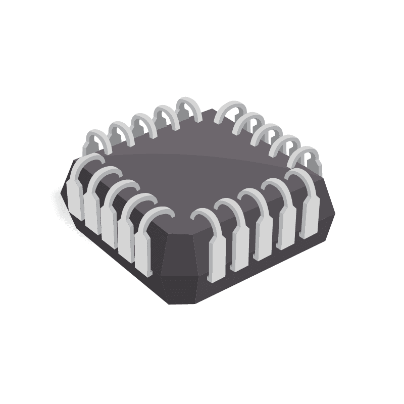 DAC 1-CH R-2R/Current Steering 8-bit 20-Pin PLCC T/R