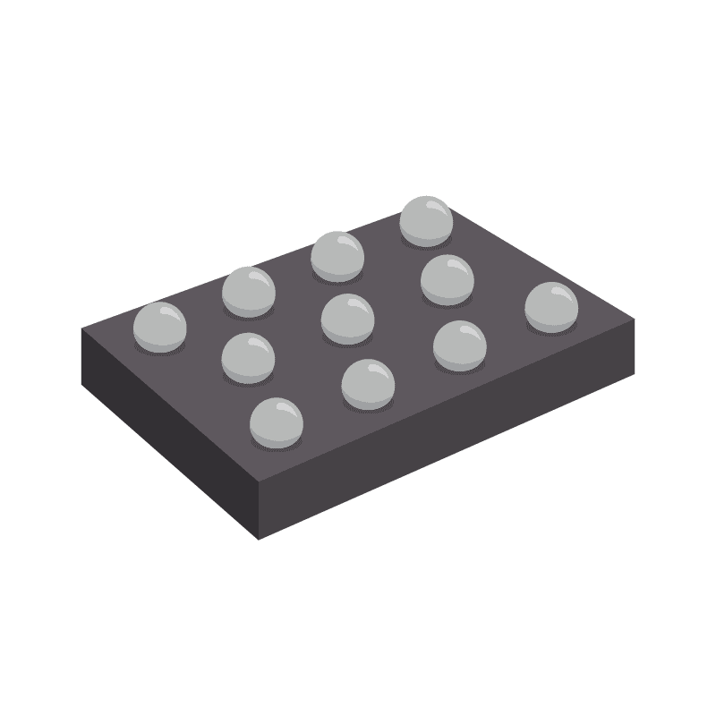RC (Pi) EMI Filter 2nd Order Low Pass 2 Channel R = 33Ohms, C = 20pF 11-WFBGA, FCBGA