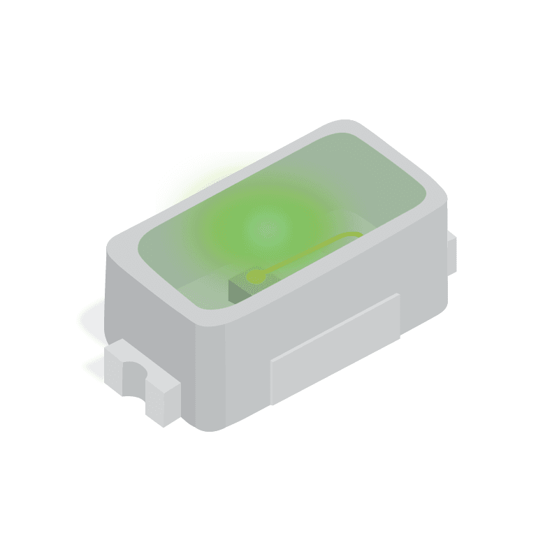 LED Uni-Color Green 570nm 2-Pin Chip LED T/R