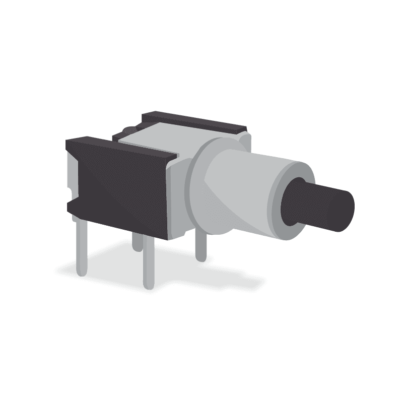 Switch Tactile Square Plunger J-Bend 0.05A 12VDC 1.23N SMD T/R