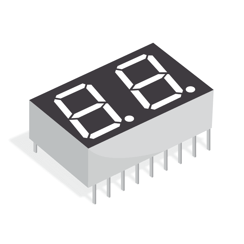 LED Display Green, 571nm, 0.56in 7 Segment