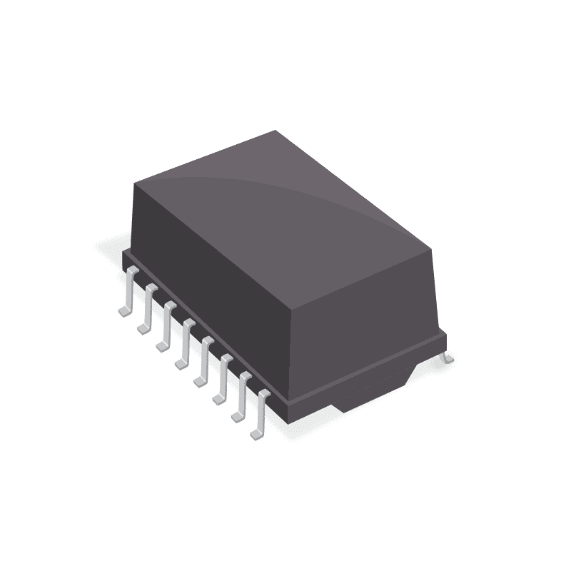 Telecom Transformer 2(1: 1) 0.65Ohm Prim. DCR 0.65Ohm Sec. DCR 16 Terminal Gull Wing SMD