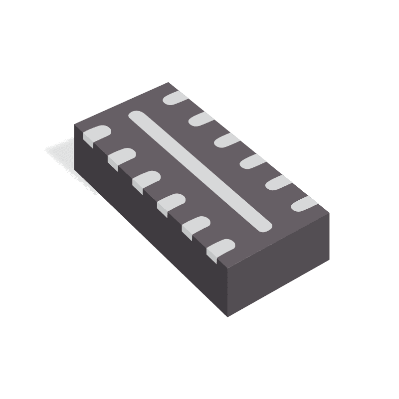 6-line low capacitance EMI filter and ESD protection, 110MHz, 6V, QFN-12L, RoHS, Tape & Reel