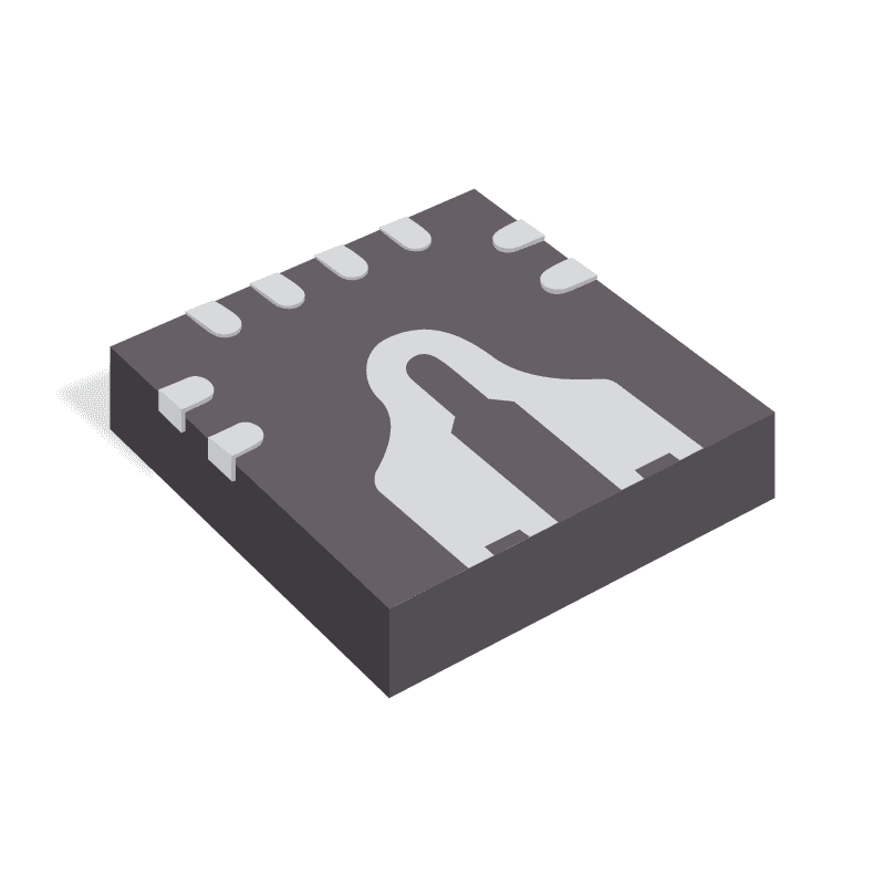 Linear Current Sensor with Overcurrent Fault Output with <100 V Isolation, QFN-12, RoHS