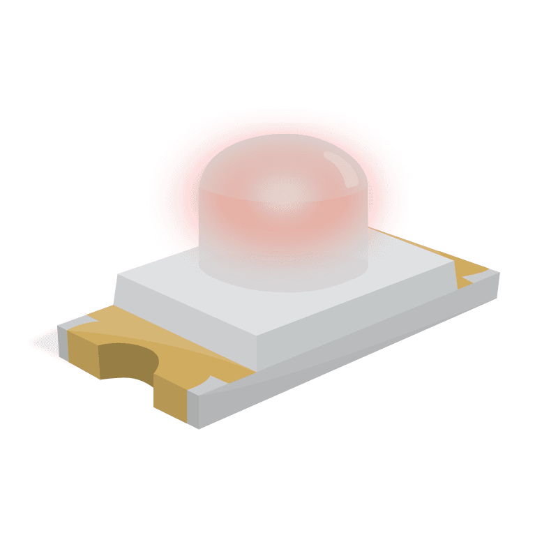 LED Uni-Color Red 639nm 2-Pin Chip LED Tape & Reel