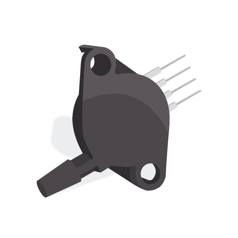 Absolute Peizoresistive Pressure Sensor 0-29 Psi 0-40MV Barrel Through Hole Mount