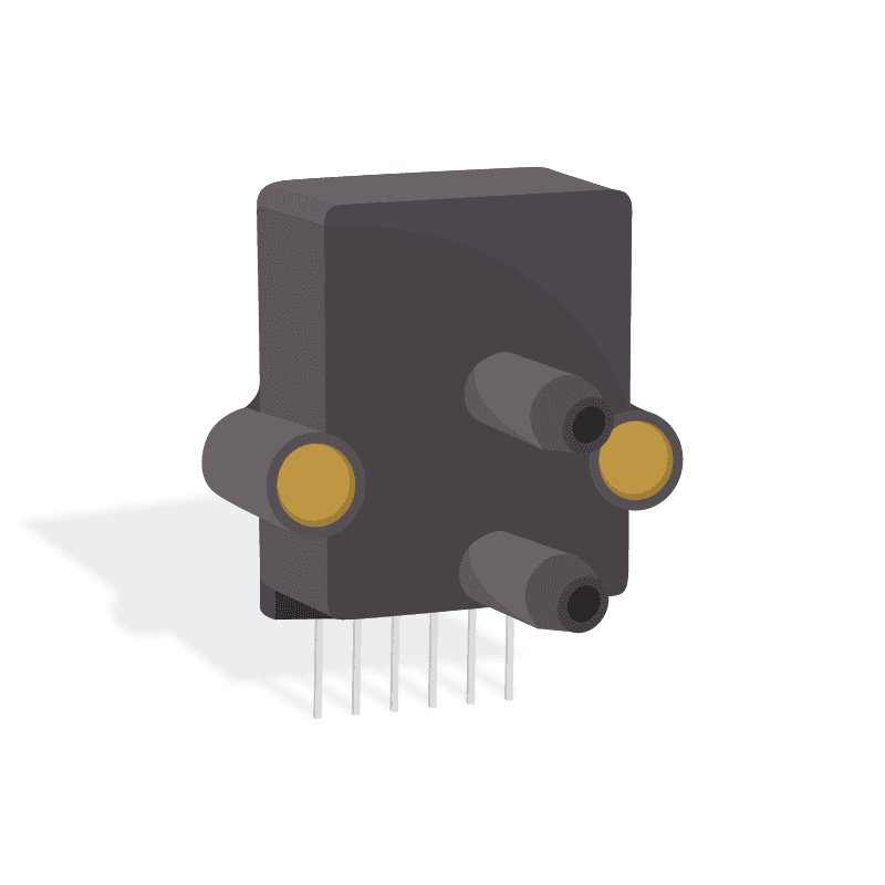 Pressure Sensor 0in.H2O to 4in.H2O Differential/Gage 6-Pin