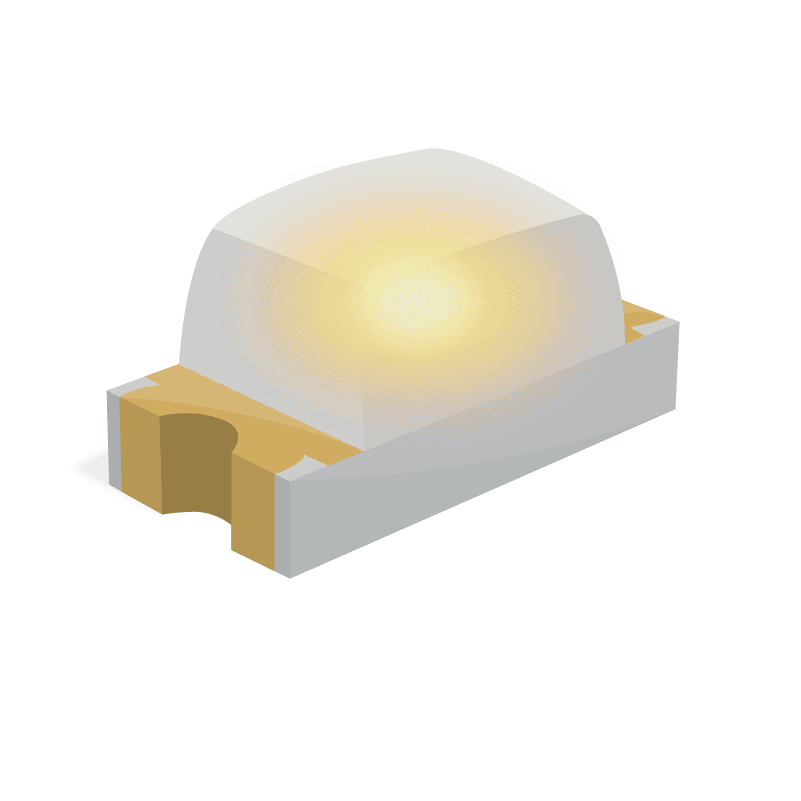 Yellow LED; 585 nm 1206Clear; Rectangle Lens SMD package