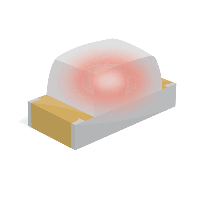 1.64X0.84X1.15Mm Top View Smt Led Ingan 630Nm Red Water Clear Lens
