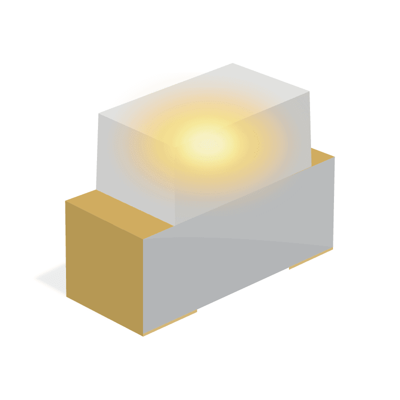 Super Yellow 1.6 x 0.8 mm 120° Water Clear 80 mcd 2 V Surface Mount LED