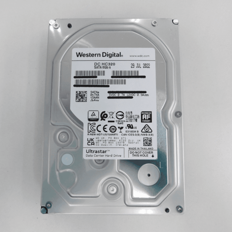 8TB Ultrastar DC HC320 3.5" 7200RPM SATA III SE Hard Disk Drive