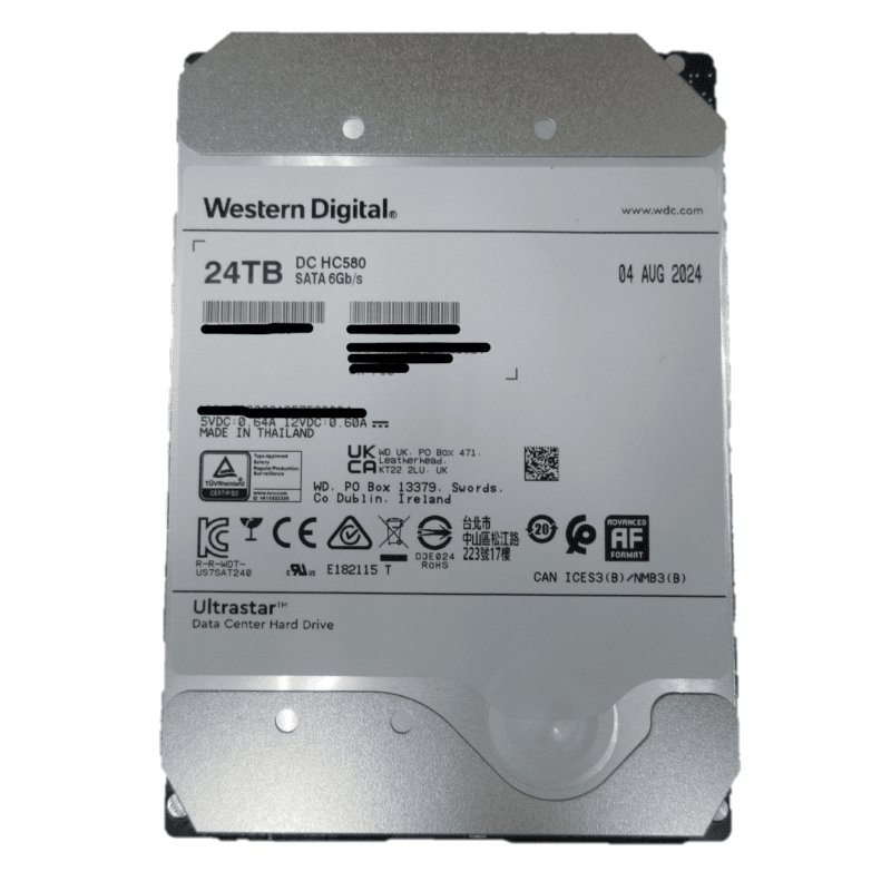 24TB Ultrastar DC HC580 3.5" 7200RPM SATA III SE Hard Disk Drive