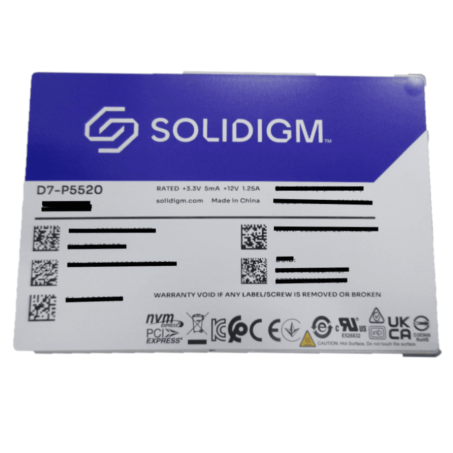 D7-P5520 Series 7.6TB U.2 15mm PCIe 4.0 x4 NVMe SSD