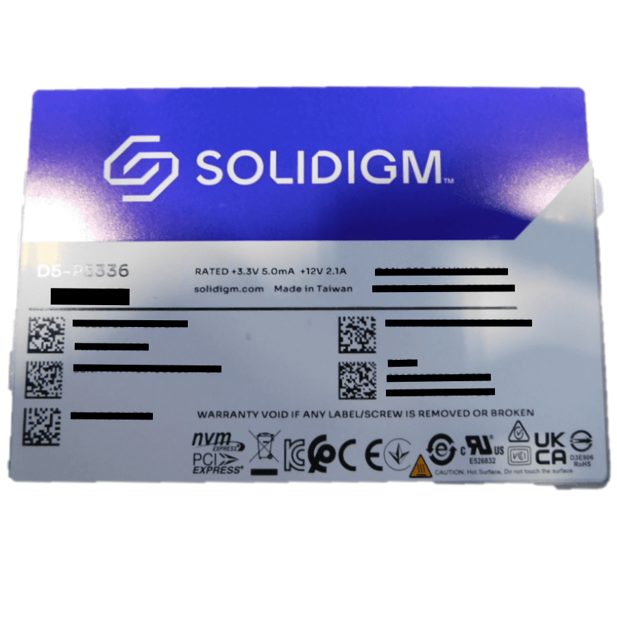 D5-P5336 Series 61.4TB U.2 15mm PCIe 4.0 x4 NVMe SSD