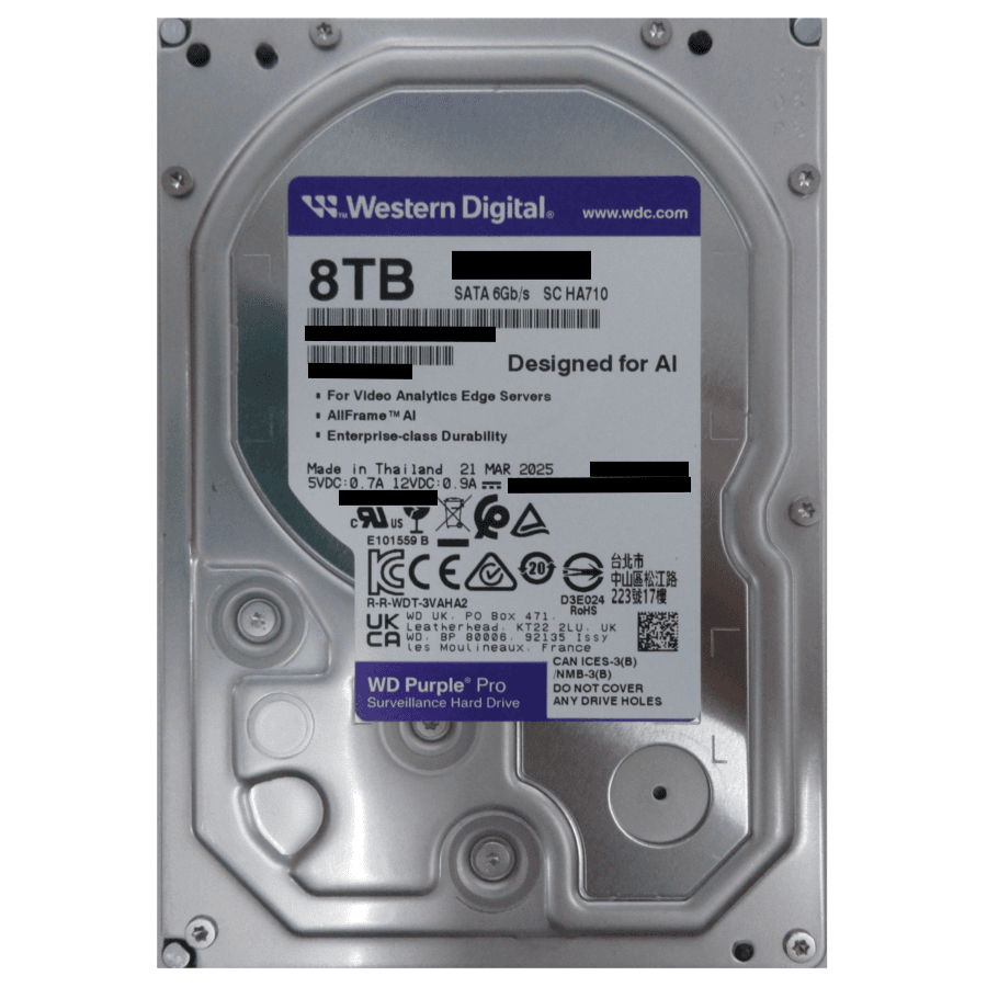 8TB Purple Pro 3.5" 7200 RPM SATA III Hard Disk Drive