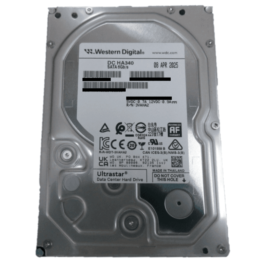 4TB Ultrastar DC HA340 3.5" 7200 RPM SATA III SE Hard Disk Drive
