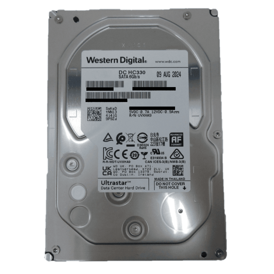 10TB Ultrastar DC HC330 3.5" 7200 RPM SATA III SE Hard Disk Drive