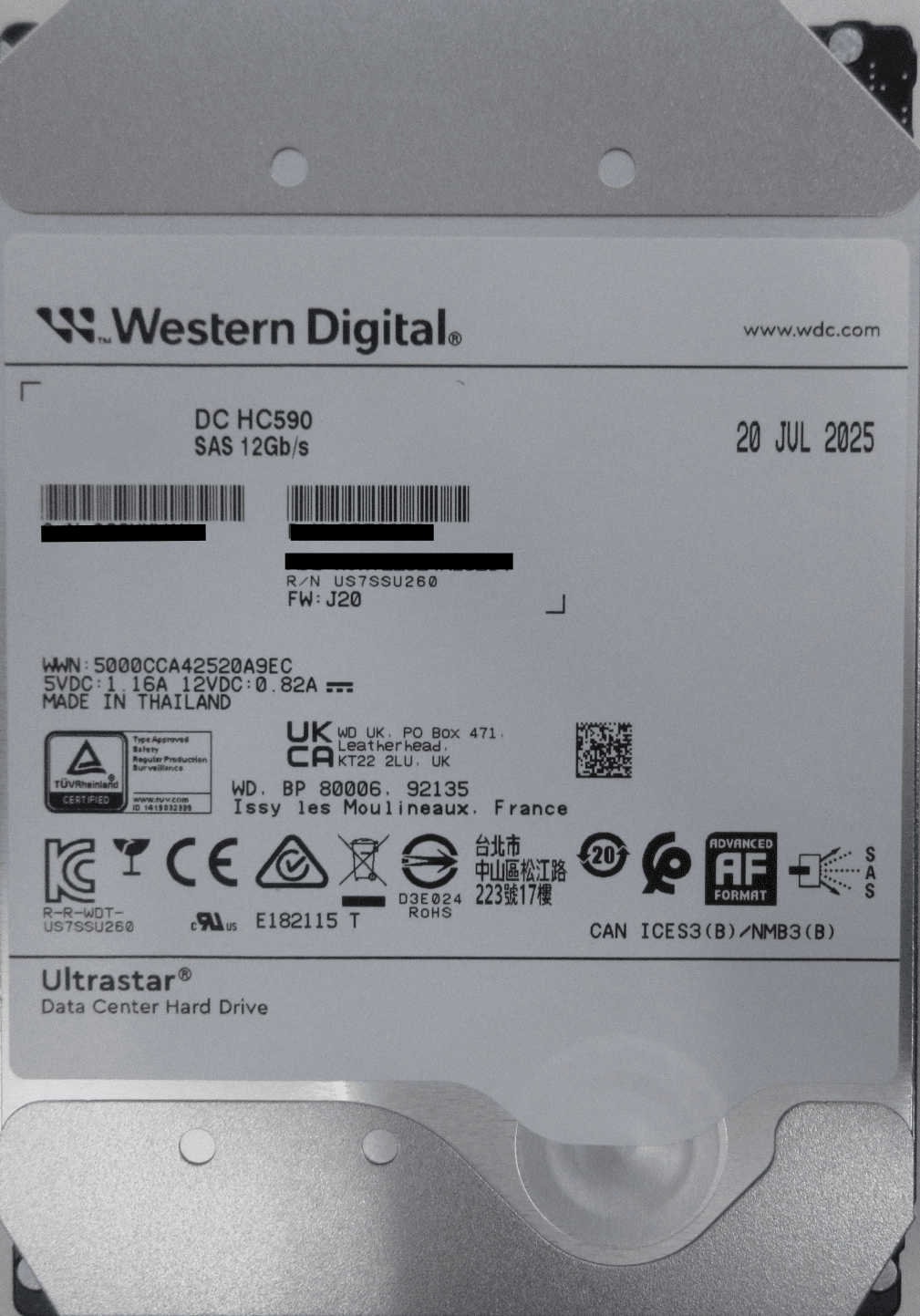 24TB Ultrastar DC HC590 3.5" 7200RPM SATA III SE Hard Disk Drive