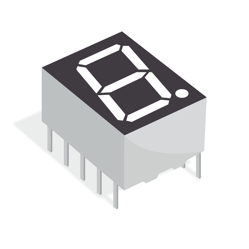 Displays Segmented Module 1DIGIT 8LED Hi-Eff. Red CA 10-Pin DIP Tube