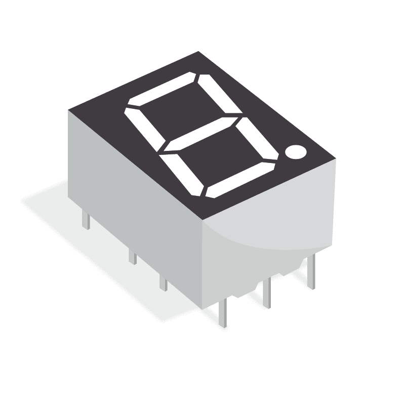 Display Segmented Module 1DIGIT 8LED Red CA 10-Pin DIP Module Tube