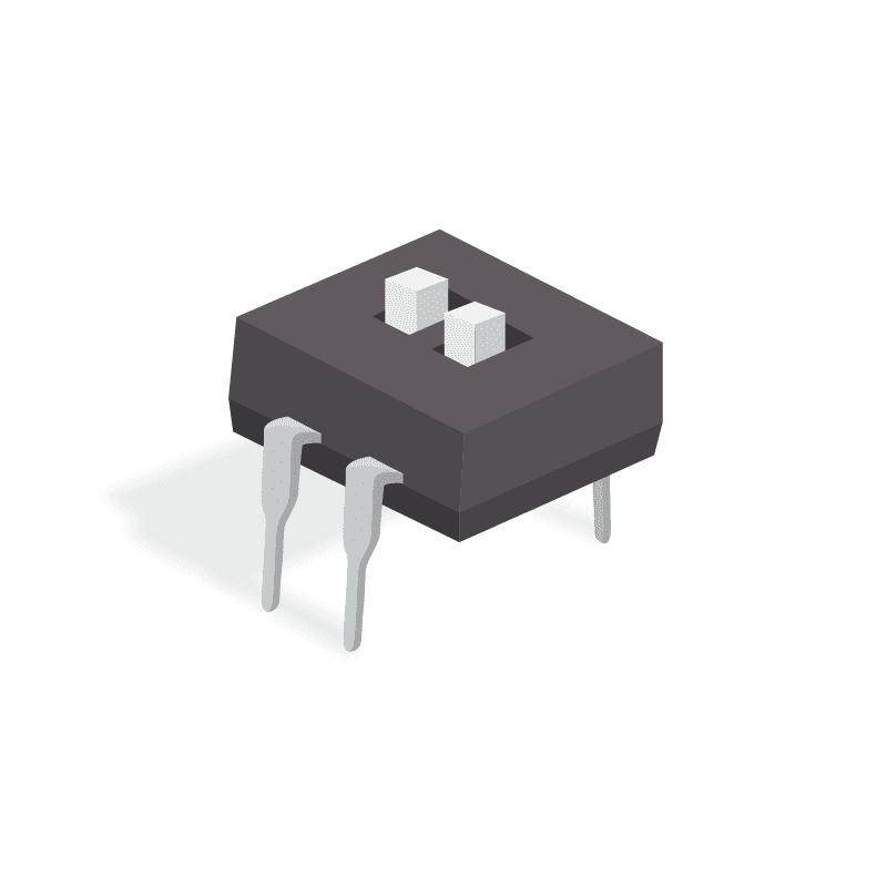 Switch DIP OFF ON SPST 2 Flush Slide 0.1A 24VDC Gull Wing 2.54mm SMD T/R