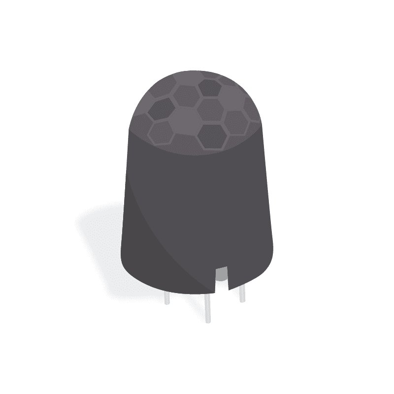 Sensor PIR (Passive Infrared) 197" (5m) 16.4' Polyethylene, Black Lens Cylinder