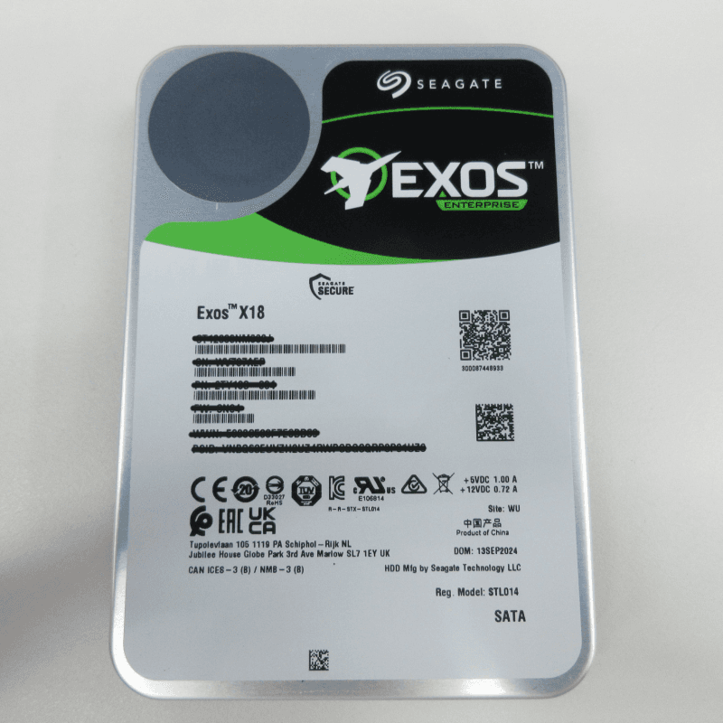 12TB Exos X18 3.5" 7200 RPM SATA III Hard Disk Drive