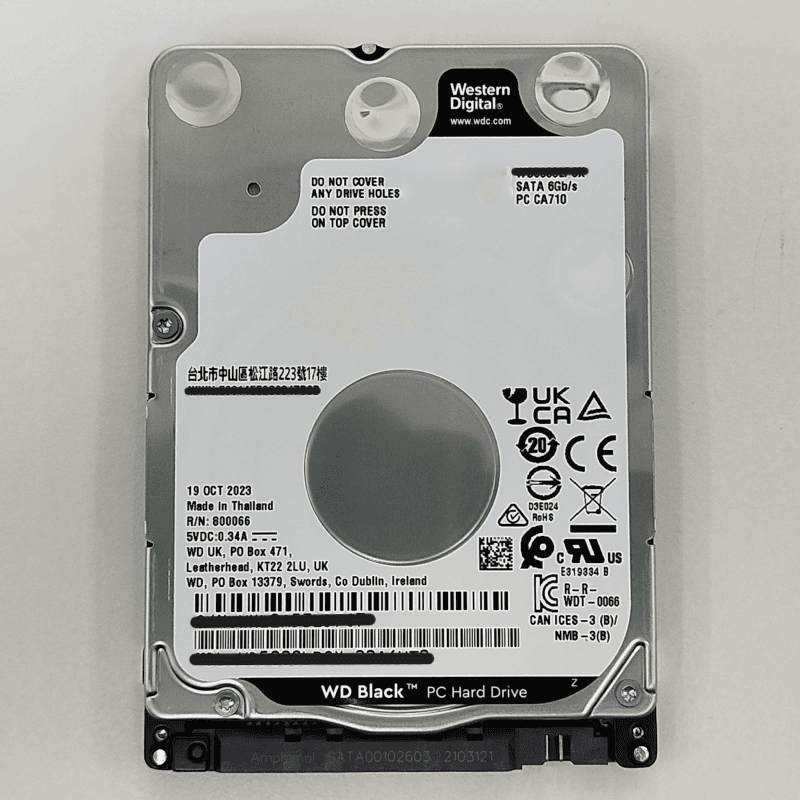 1TB Black Performance 2.5" 7200 RPM SATA III Hard Disk Drive