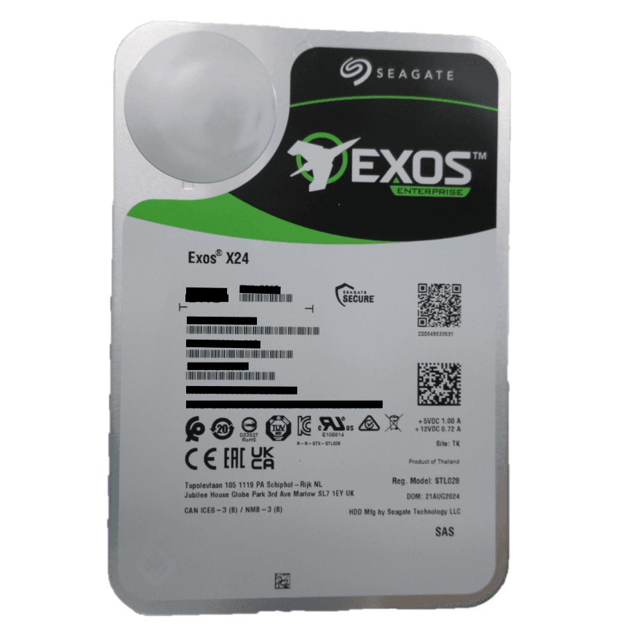 24TB Exos X24 3.5" 7200 RPM SAS Hard Disk Drive