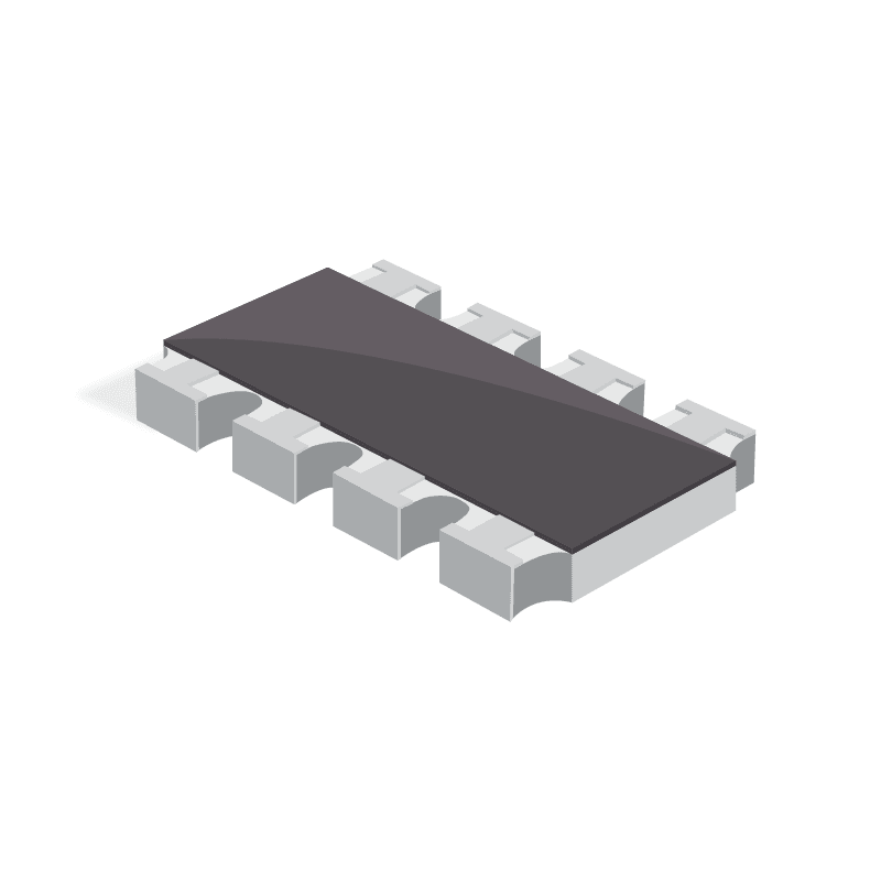 Res Thick Film Array 36 Ohm 5% ±200ppm/°C ISOL Epoxy 8-Pin 0804(4 X 0402) Convex SMD T/R